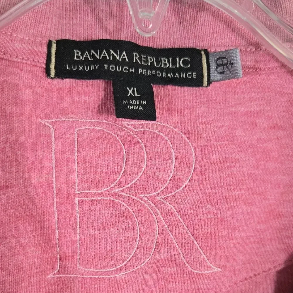 Banana Republic Pink Polo Shirt Men’s XL Soft Knit Business Casual Preppy Luxe